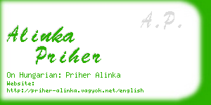 alinka priher business card
